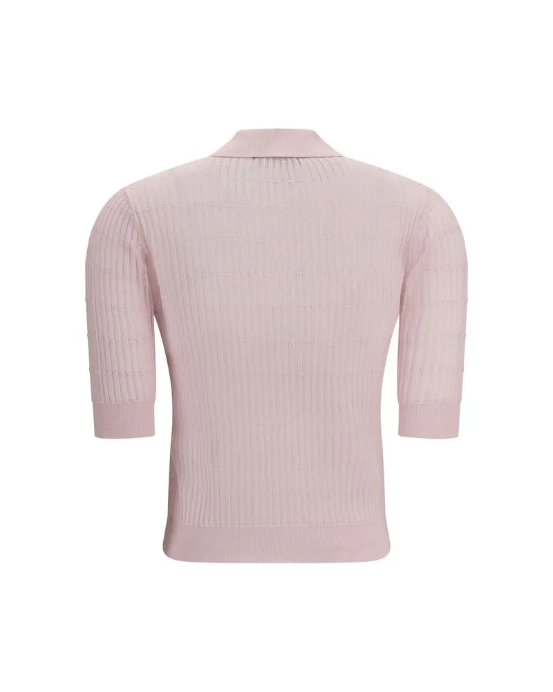 Max Mara Women's Multicolor Silk Shortsleeve Shirt Pink