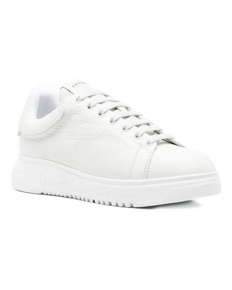 Emporio Armani Calf Leather Sneaker — White White