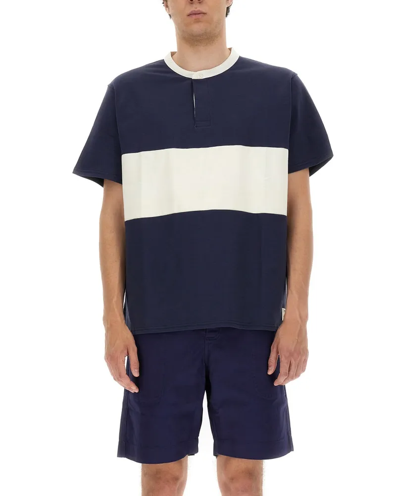 Umbro Cotton Henley T-Shirt — Blue Blue