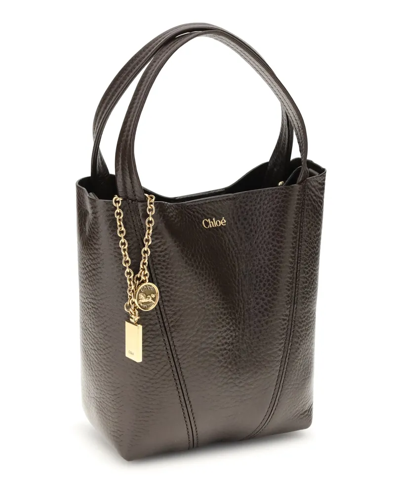 Chloé Women's Shoulder Bag Spin Kohl Brown Leather Calf Brown