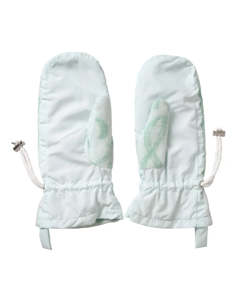 Dolce & Gabbana Women's White Nylon Fleece Wrist Length Mitten Gloves White