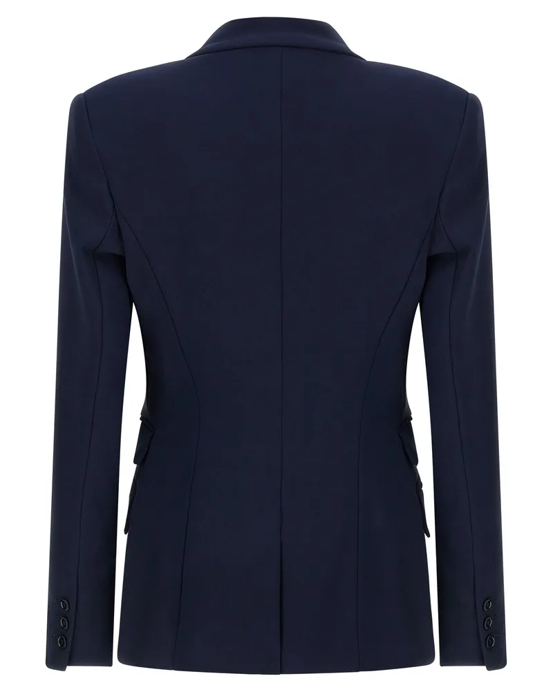 Elisabetta Franchi Light Crêpe Peak-Lapel Blazer — navy Navy