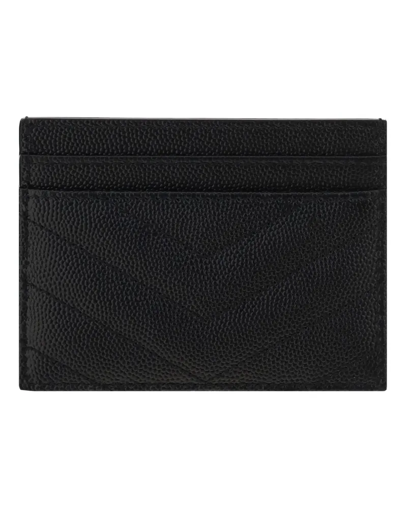 Saint Laurent Women's Matelassé Leather Cardholder Nero Calf Bos Taurus Wallet Black