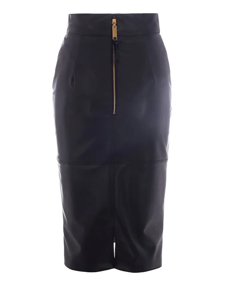 Elisabetta Franchi Women's Skirt Nappa-Effect Black Viscose Elastane Black