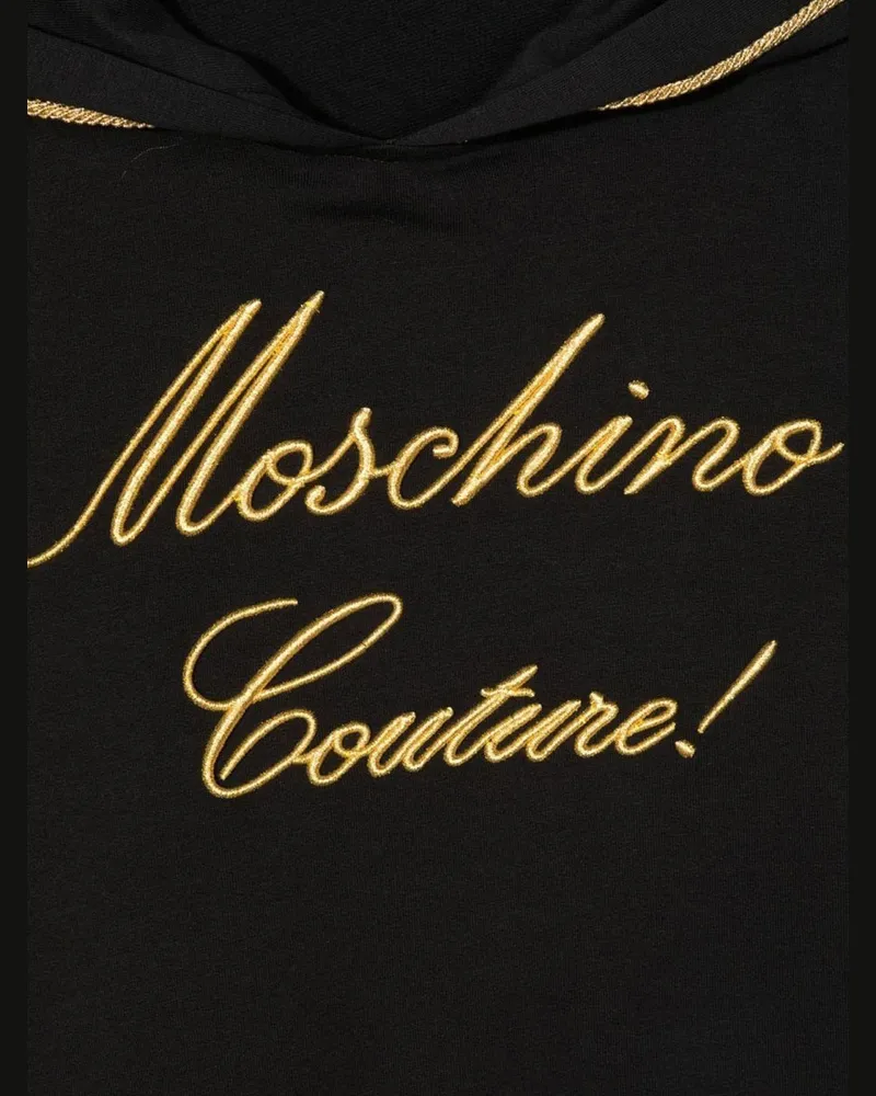 Moschino Logo Cotton Hoodie — Black Black