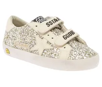Glitter-Embellished Sneaker — Gold