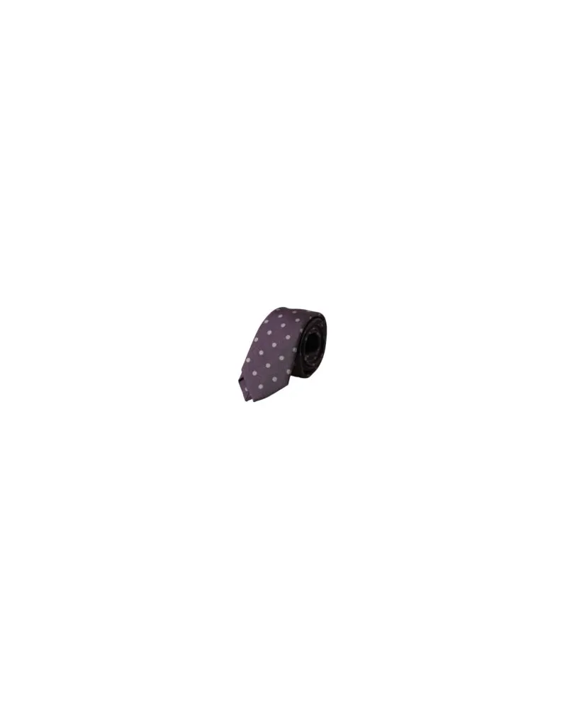 Dolce & Gabbana Purple Silk Polka Dot Adjustable Men Tie Purple