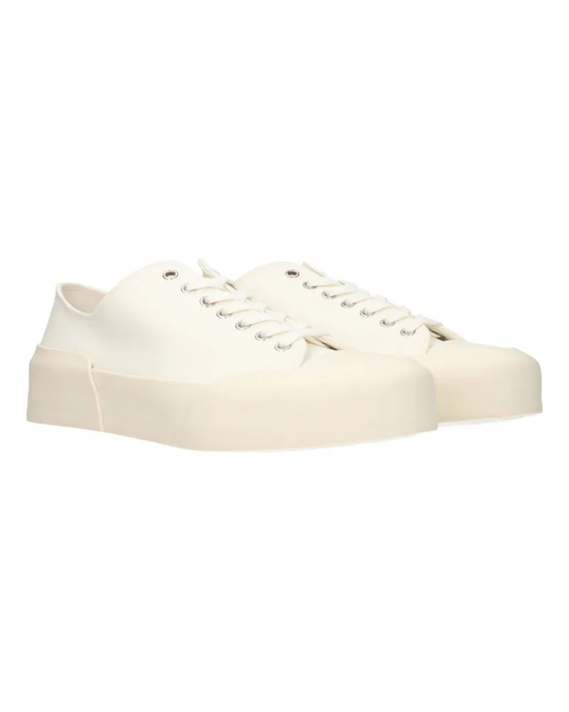 Jil Sander Men's Beige Fabric Low Top Sneakers Beige
