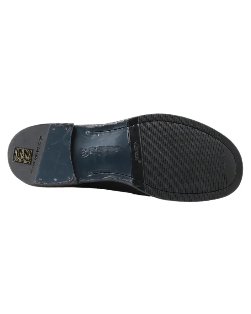 Dolce & Gabbana Men's Black Horse Leather Perugino Boots Black