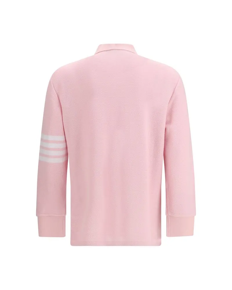 Thom Browne Men's Multicolor Cotton Polo Shirt Pink