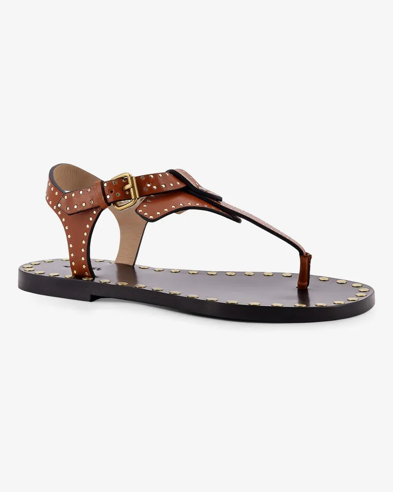 Isabel Marant Women's Flat Leather Sandals Brown Brown