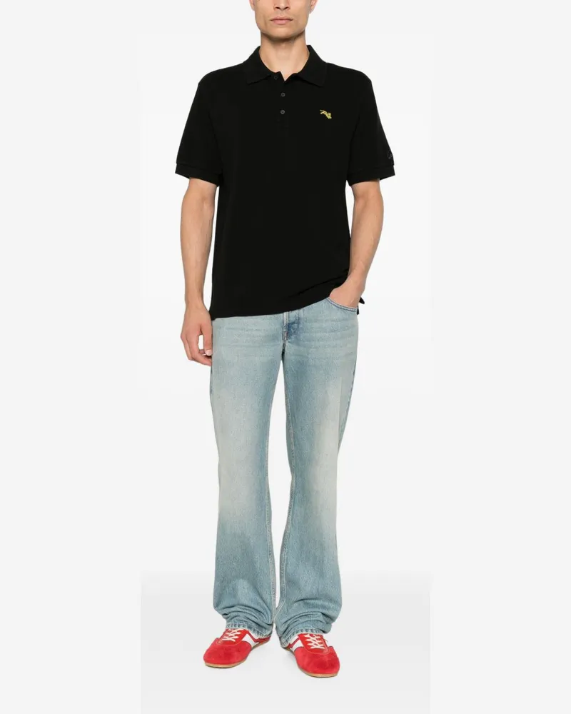 Kenzo Embroidered Tiger Piqué Polo — Black Black