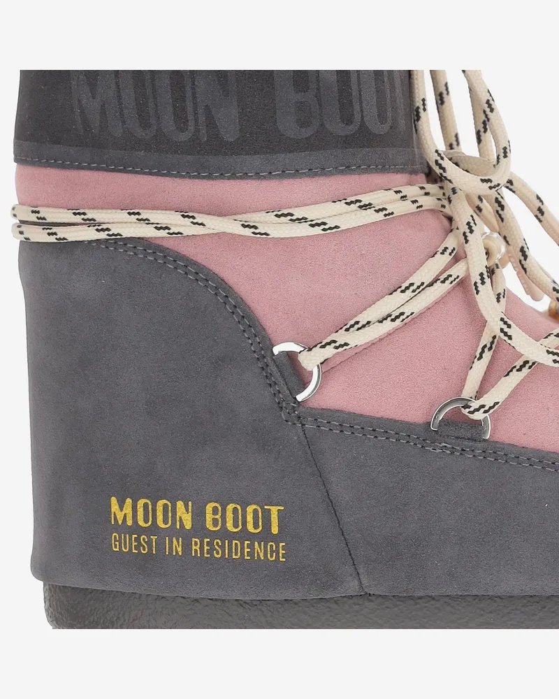 Moon Boot Women's Icon Low Boots Grey Leather Gray
