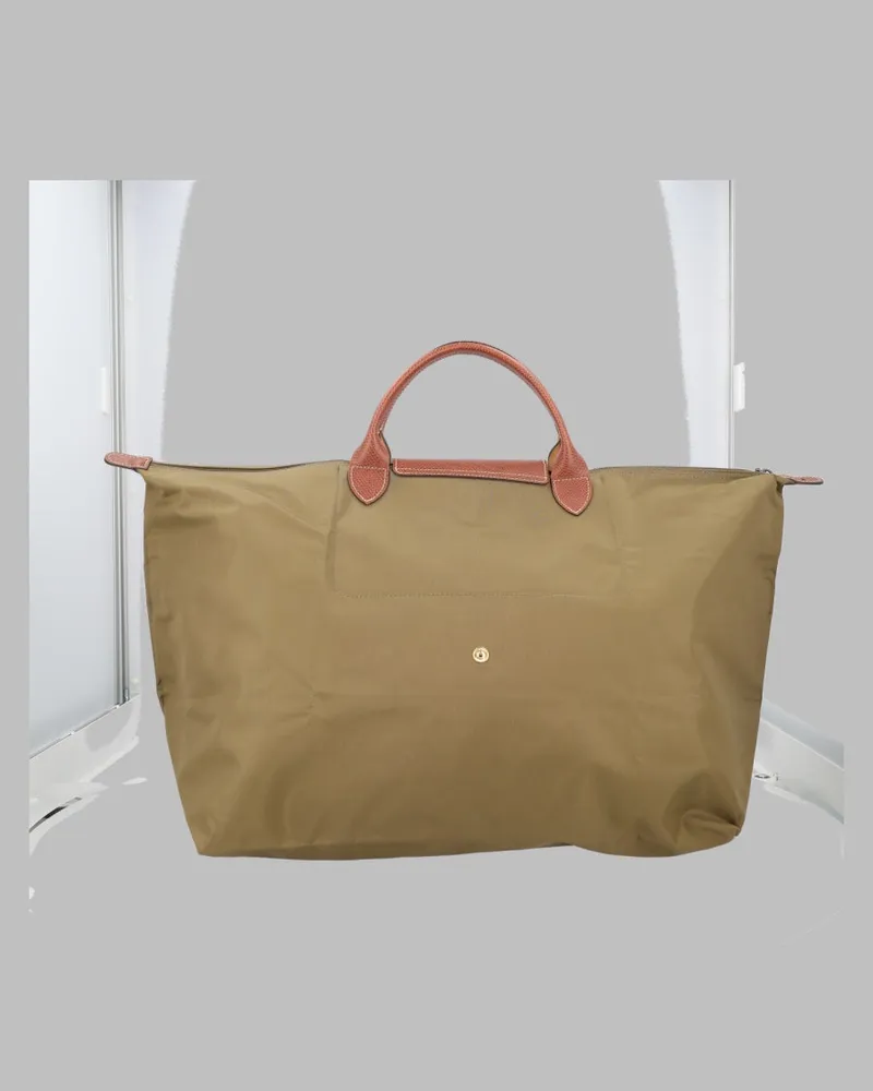 Longchamp Women's Travel Bag Le Pliage Original Green Nylon Handbags Hand Green