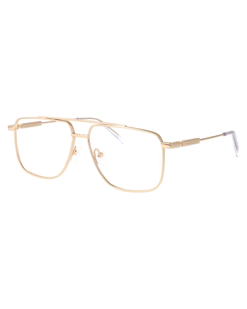 Alexander McQueen Unisex Sunglasses Am0480o Gold Gold-Gold-Transparent Metal Glasses & Frames Gold/gold/transparent Gold