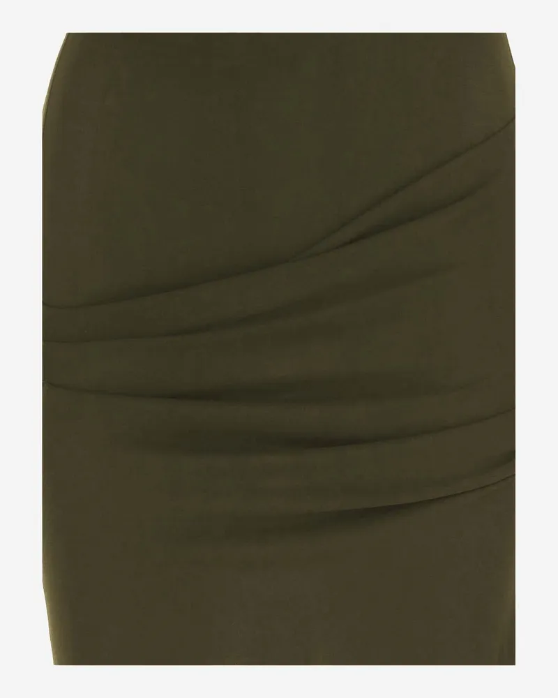 Jacquemus Women Draped Mini Dress Dark Khaki Cotton Dark