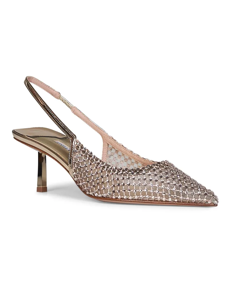 Le Silla Women's Slingback Pumps Gilda Gold Polyester High Heel Shoes Gold
