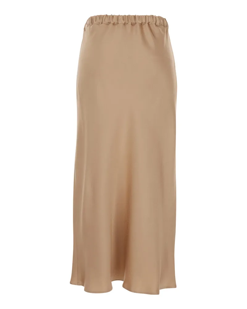 Antonelli Firenze Women's Midi Skirt Beige Acetate Beige