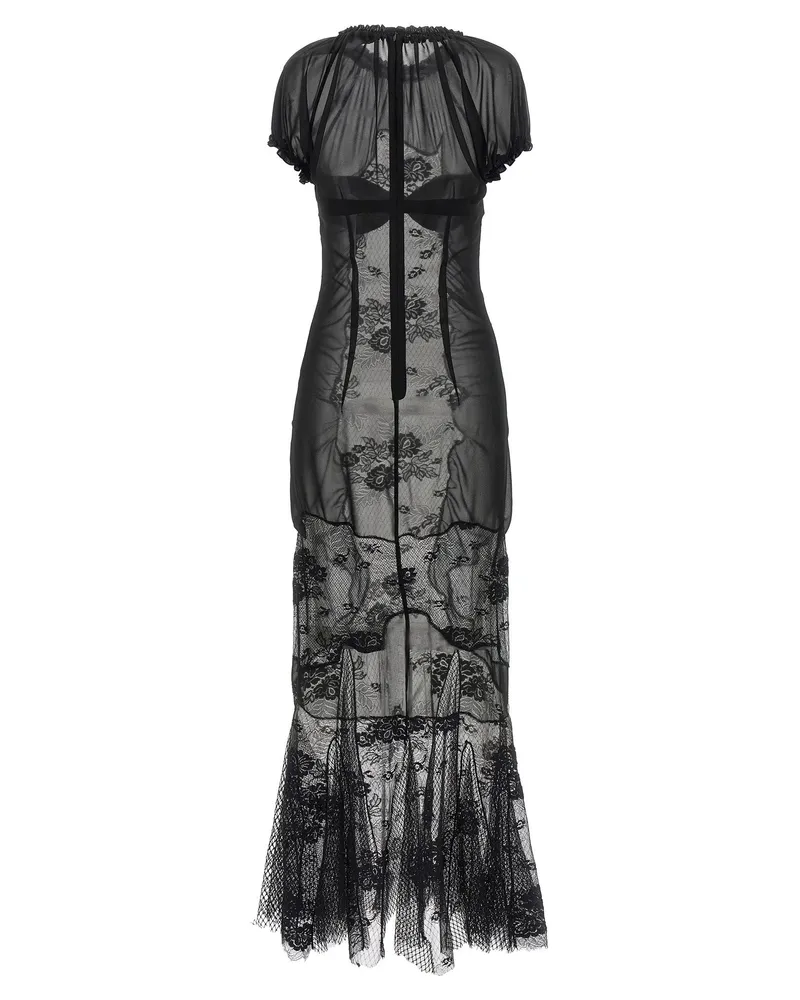 ATTICO Lace Tulle Dress — Black Black
