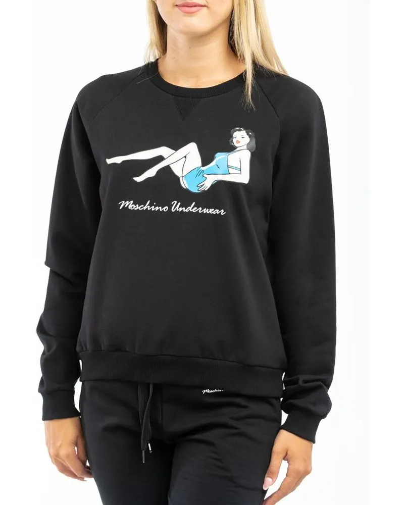 Moschino Women Black Cotton Sweatshirt Clothing Black