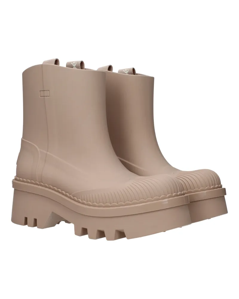 Chloé Women's Pink Cotton Ankle Boots Pink