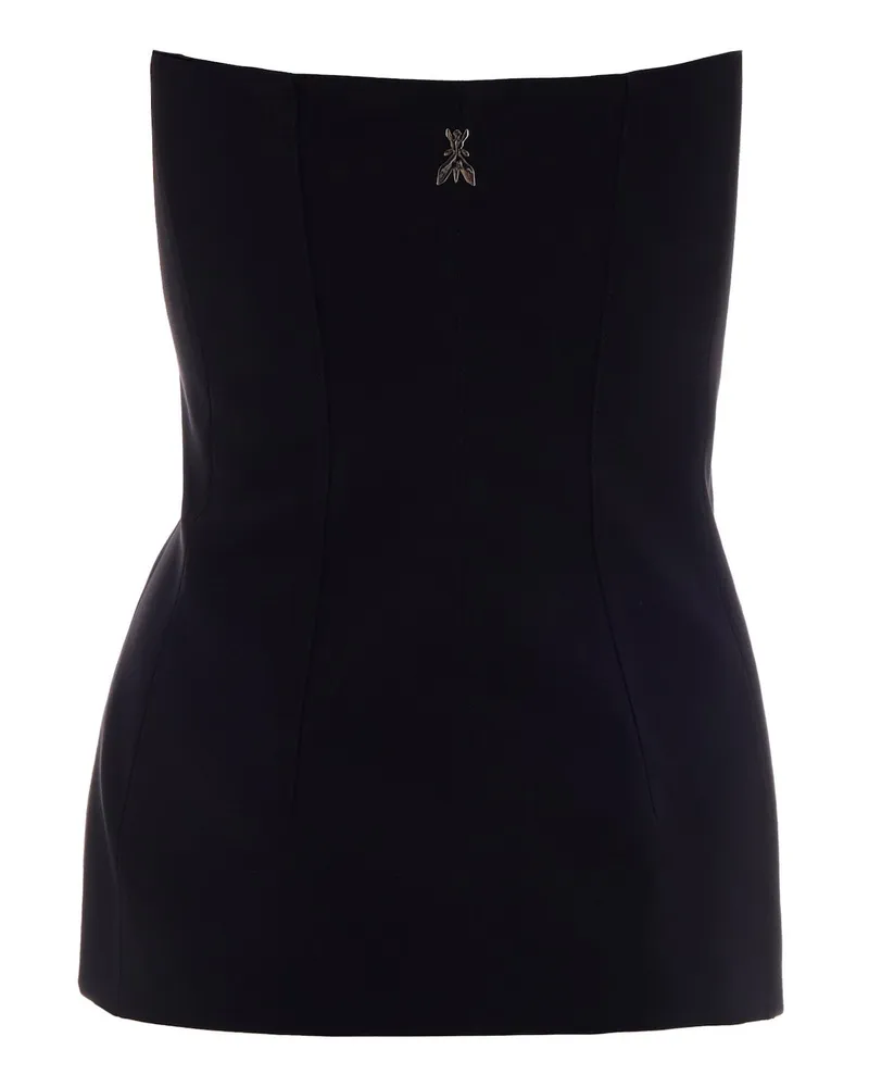 Patrizia Pepe Women's Bustier Crepe With Buttons Black Main Fabric: Polyester Tops Top Black