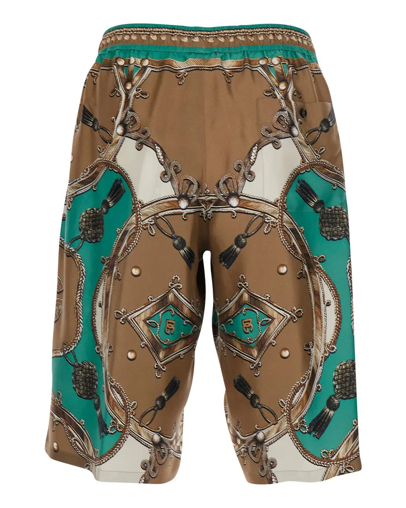Dolce & Gabbana Men's Bermuda Shorts Vanity Silk Multicolour Multicolor