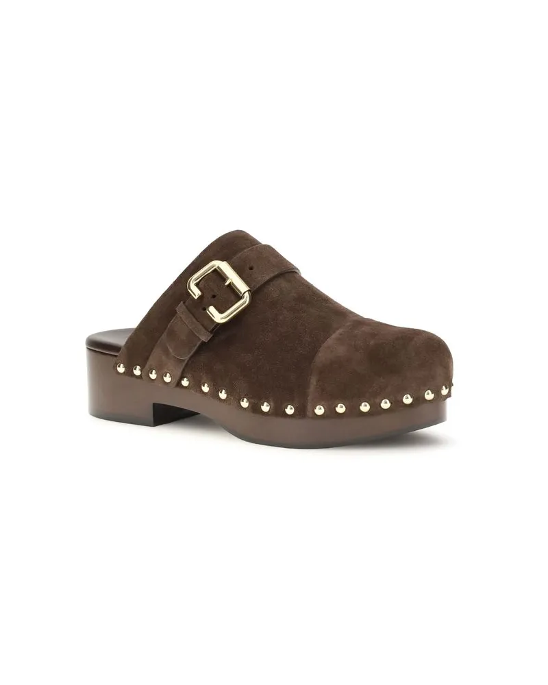 Chloé Women's Brown Calf Leather Bos Taurus Clogs Shoe Brown