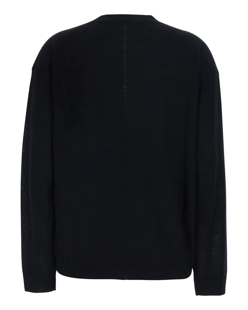 Semicouture Women's V-Neck Wool Sweater Jade Black Virgin Tops Top Black