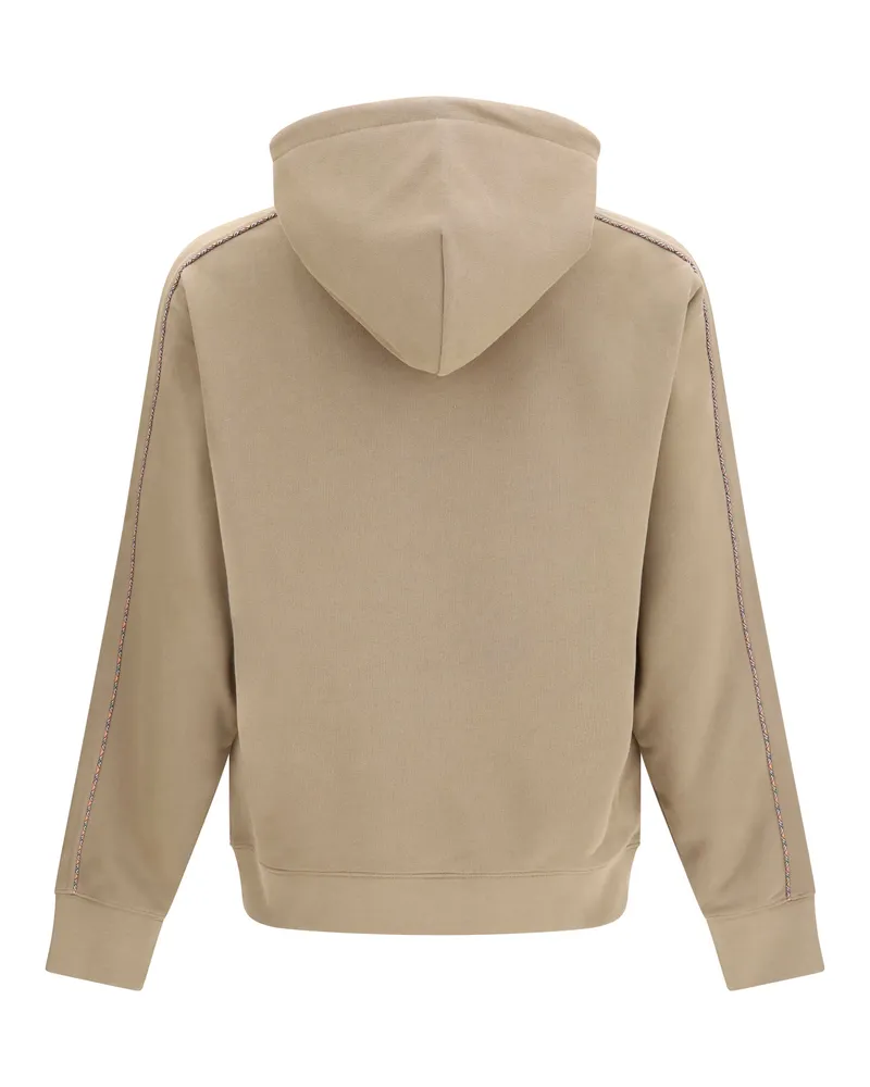 Burberry Men Check Hoodie With Drawstrings Finch Brown Cotton; Elastane Sweatshirts Sweater Beige