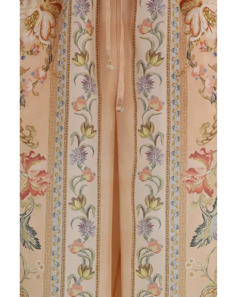 Zimmermann Women's Silk Trousers Roselight Pink Tapestry Floral Pink