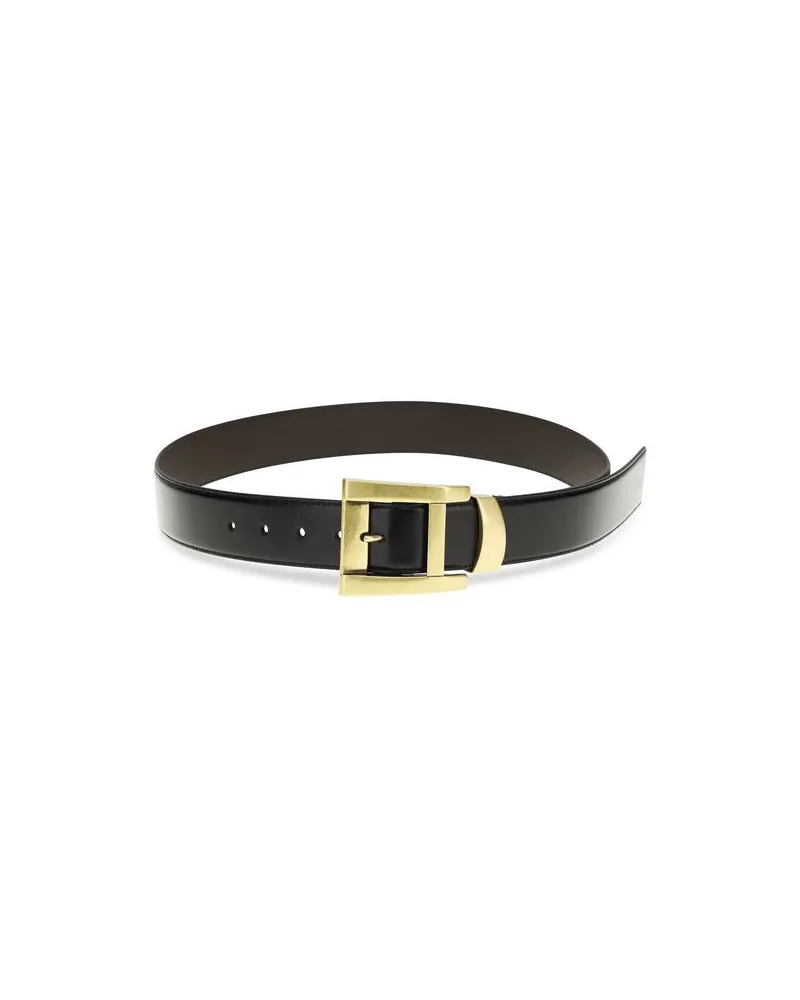 Versace Men's Black Calf Leather Bos Taurus Regular Belt Black