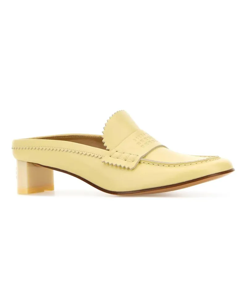 Maison Margiela Women's Pastel Yellow Leather Mules Lemonicing Sandali Sandal Yellow