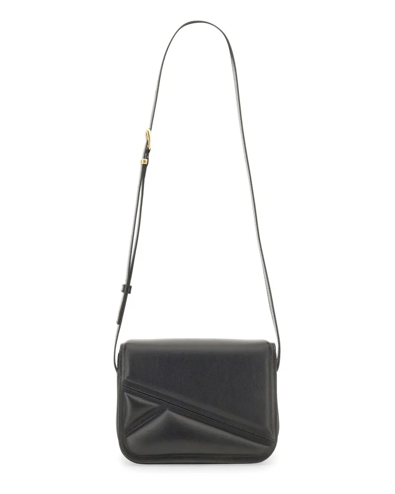 WANDLER Women's Medium Oscar Trunk Bag Black Leather Shoulder Black