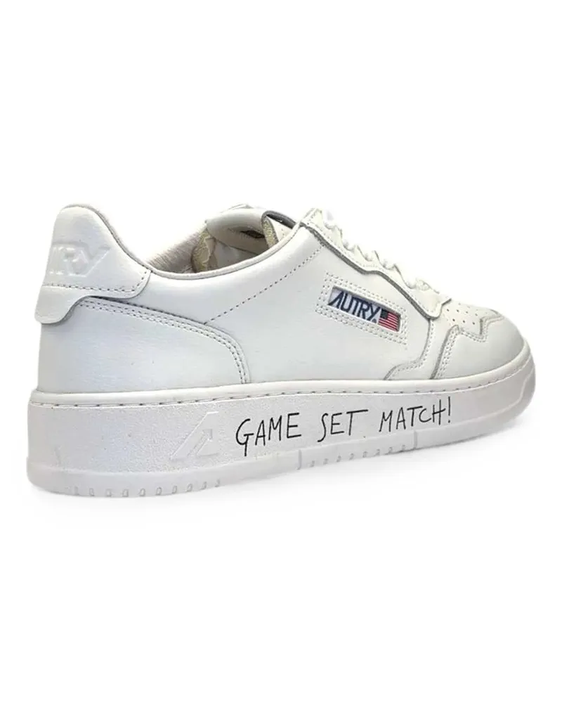 AUTRY Men's Medalist Slogan-Print Leather Sneakers Aw26 M White