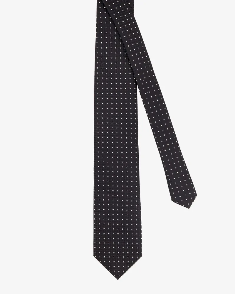 Tom Ford Men's Silk Tie With Geometric Pattern Black Ties & Bow Black