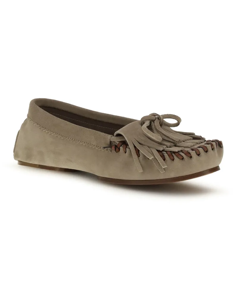 Paris Texas Women's Loafers Indiana Stone Calf Leather Beige