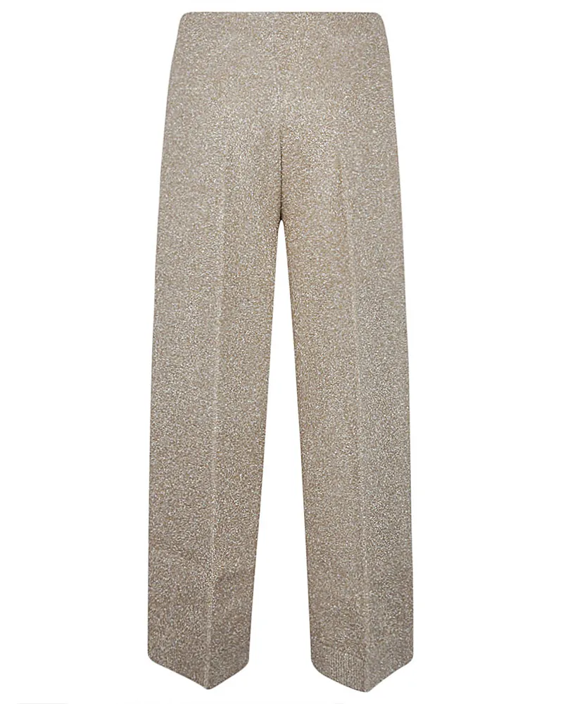 Circus Hotel Wide-Leg Viscose Trousers — Beige Beige