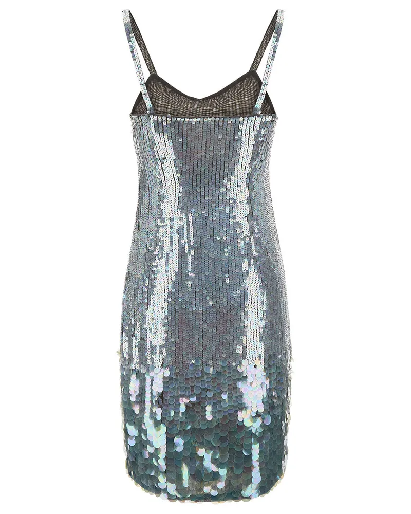 P.A.R.O.S.H. P.A.R.O H. Sequin-Embellished Dress — Silver Silver