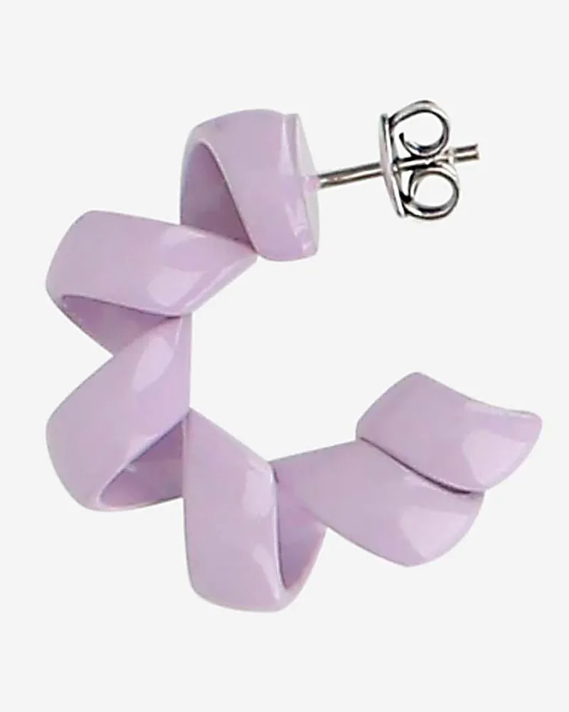 Bottega Veneta Women's Earrings Coiled Lavender Silver-Glass Silver/glass Silver