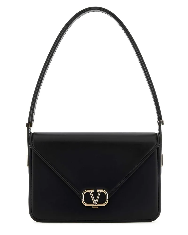 Valentino Garavani Women's Black Leather Vlogo Shoulder Bag Nero Borse A Mano Black