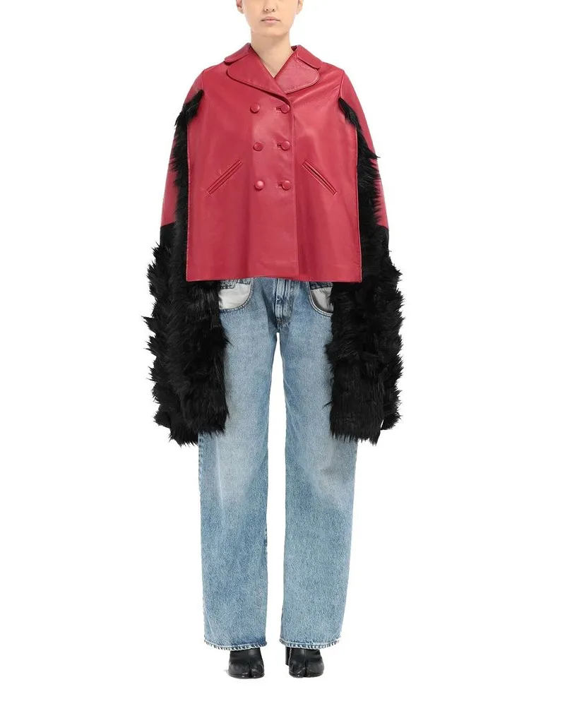 Maison Margiela Women's Multicolor Leather Cloacks Clothing Pink
