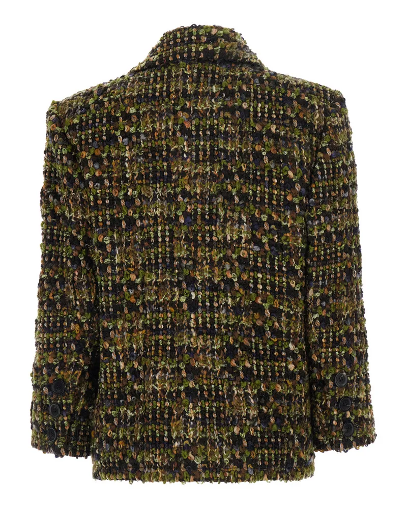 Saint Laurent Women's Single-Breasted Wool Jacket Green Blazers Green