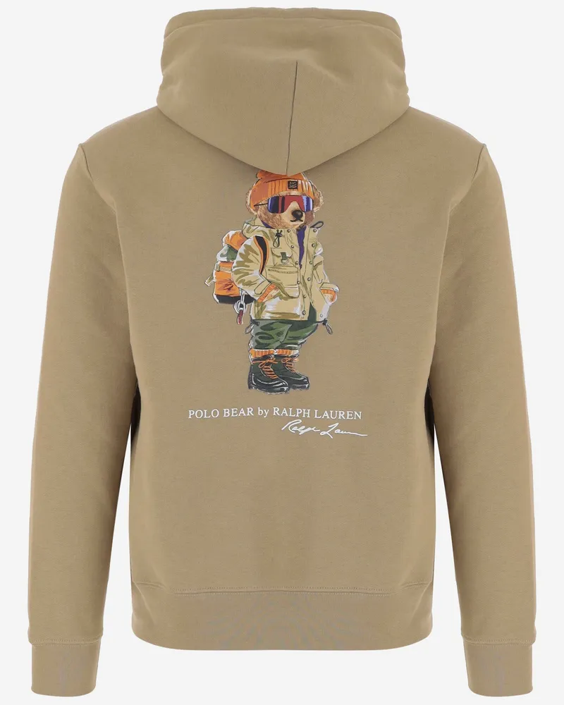 Ralph Lauren Logo-Embroidered Cotton Blend Sweatshirt — Beige Beige