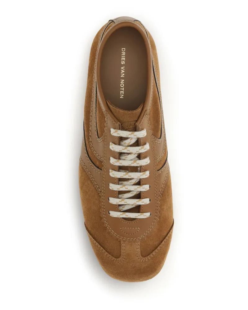 Dries van Noten Women's Sneakers Tan Suede Trainers Tan