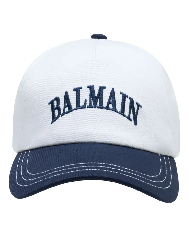 Balmain Men's Gh1xa561cb24-Gpp Embroidered Cotton Baseball Cap White White