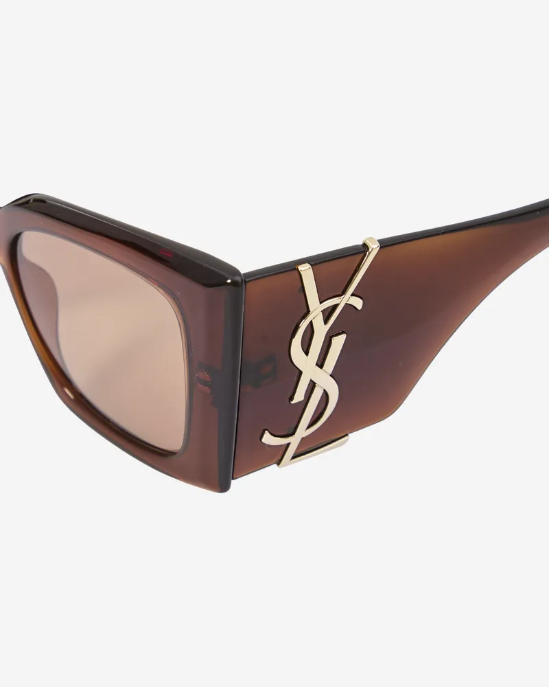 Saint Laurent Women's Sunglasses Blaze Crystal Brown Acetate Brown