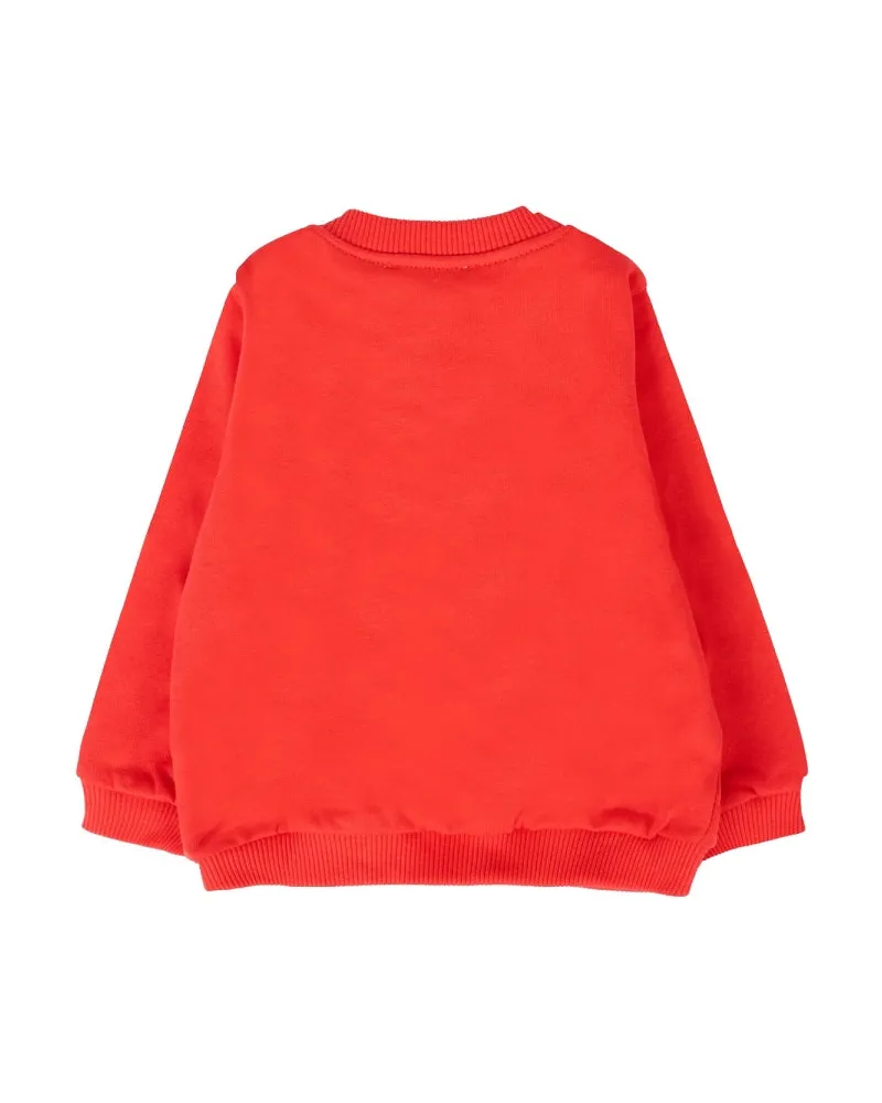 Moschino Logo Cotton Sweatshirt — Red Red