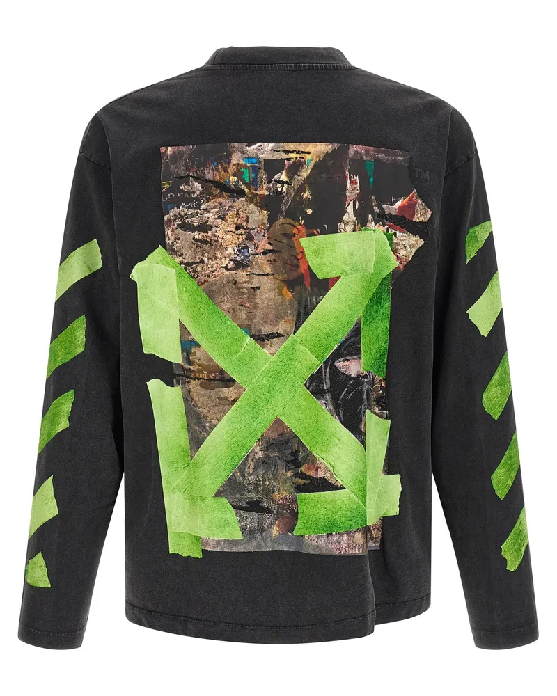 OFF-WHITE Graphic Logo Print T-Shirt — Black Black