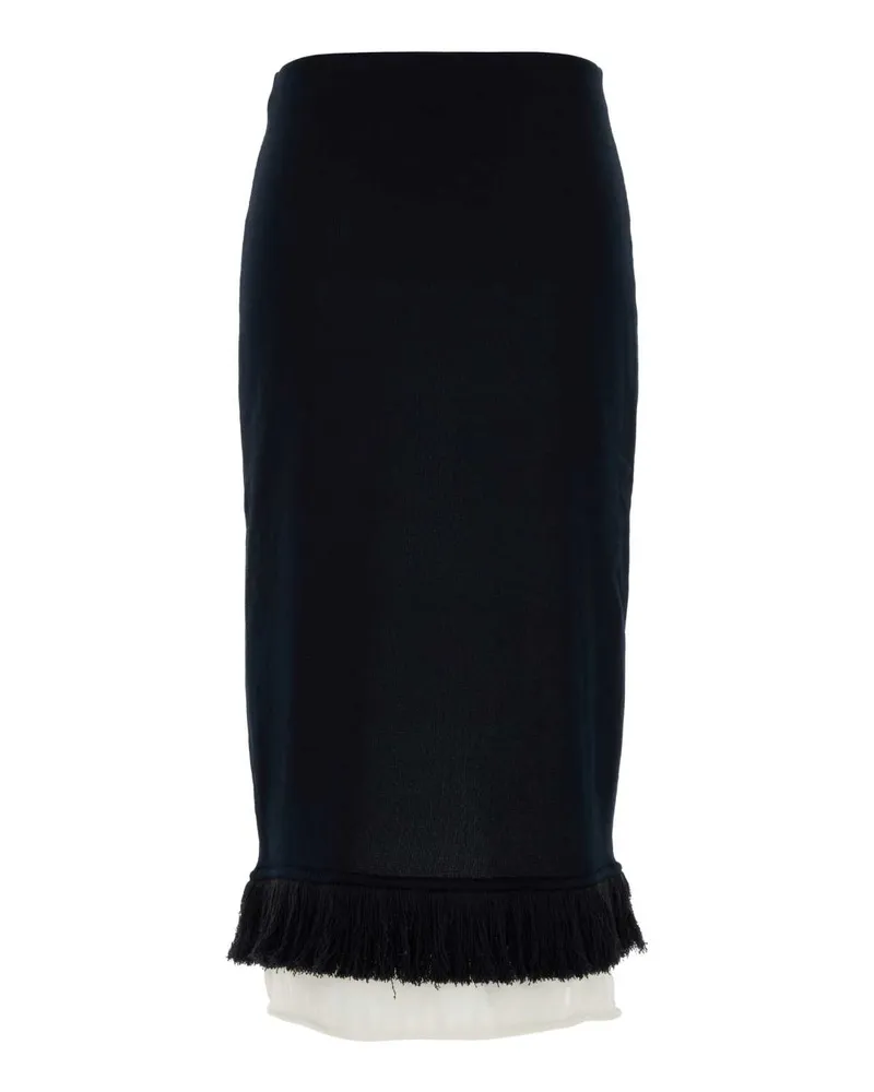 Bottega Veneta Bluewhite Exterior: Silk Gonne Skirt Black